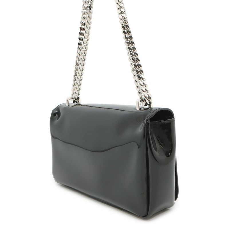 バーバリー チェーンショルダーバッグ プリント パテント BURBERRY 黒