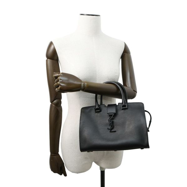 サンローランパリ ハンドバッグ ベイビーカバス レザー 400914 SAINT LAURENT PARIS 2way 黒