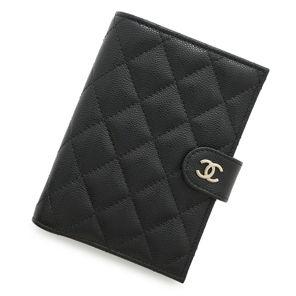 シャネル パスポートケース マトラッセ ココマーク 財布 キャビアスキン AP3791 CHANEL 黒