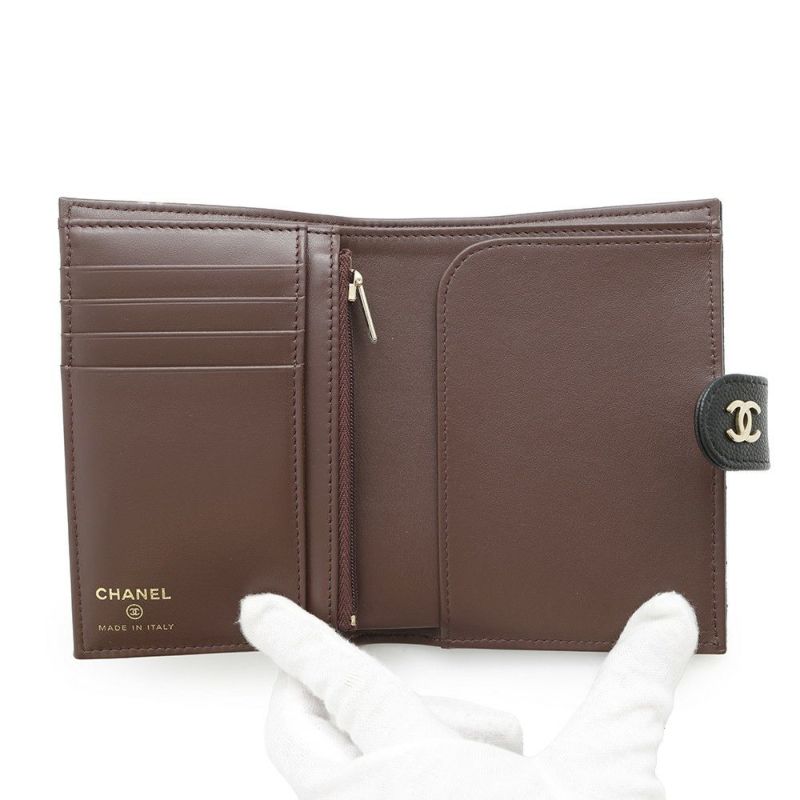 シャネル パスポートケース マトラッセ ココマーク 財布 キャビアスキン AP3791 CHANEL 黒