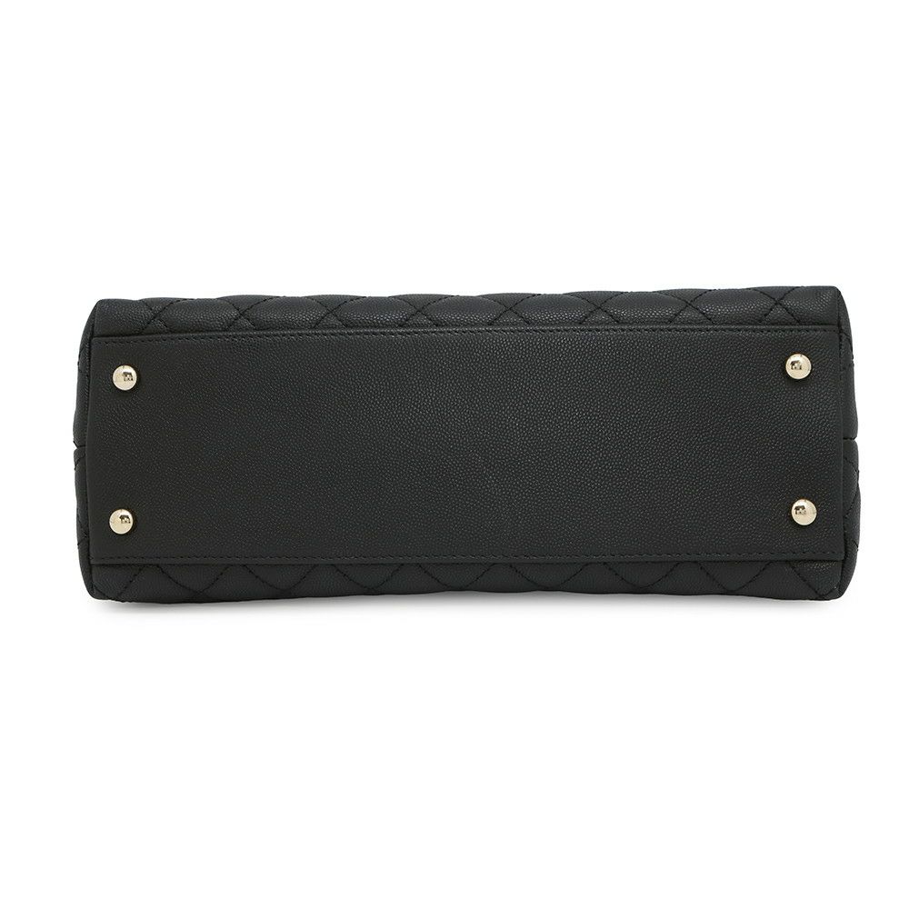 シャネル ハンドバッグ マトラッセ ココマーク ハンドル フラップ キャビアスキン リザード A92991 2way 黒