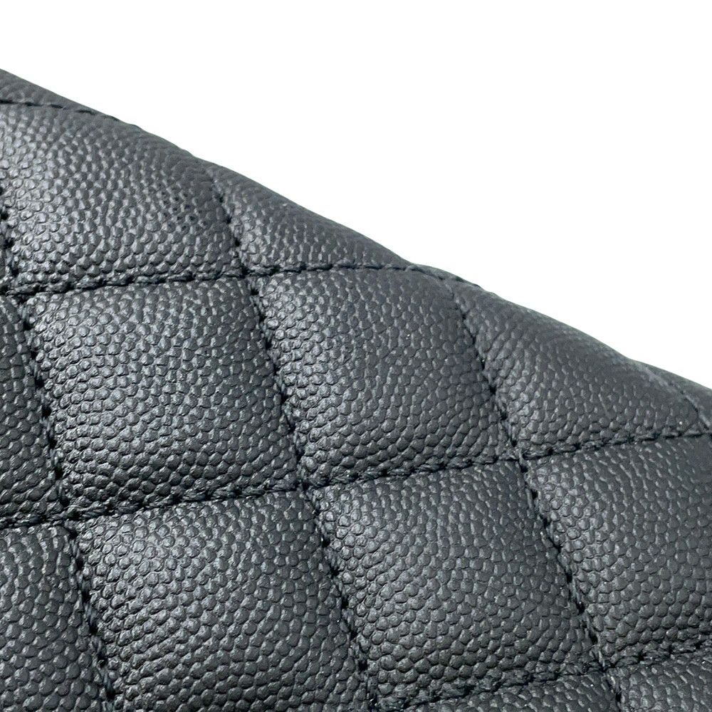 シャネル ハンドバッグ マトラッセ ココマーク ハンドル フラップ キャビアスキン リザード A92991 2way 黒