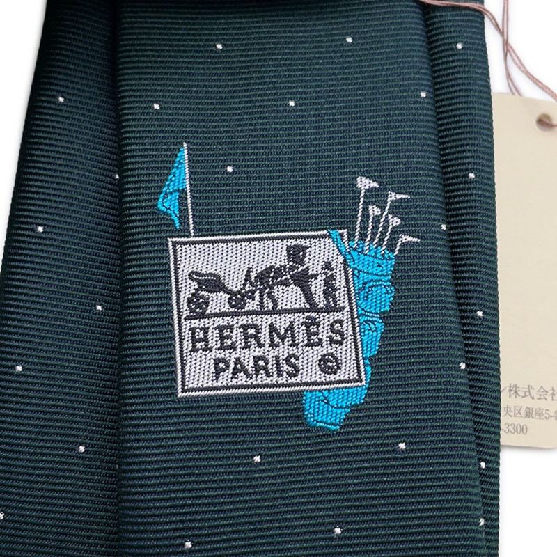 エルメス ネクタイ スポーティ・ドッツ シルク HERMES メンズ