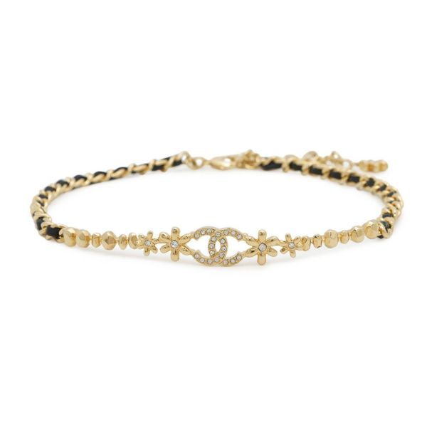 シャネル ネックレス ココマーク フラワー チョーカー ラインストーン ラムスキン I23A ABB327 CHANEL アクセサリー