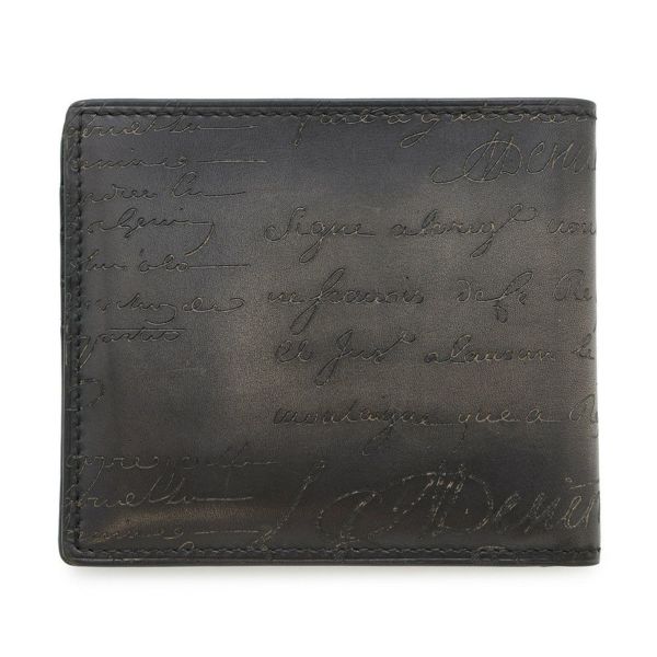 ベルルッティ 二つ折り財布 カリグラフィ レザー Berluti メンズ 黒
