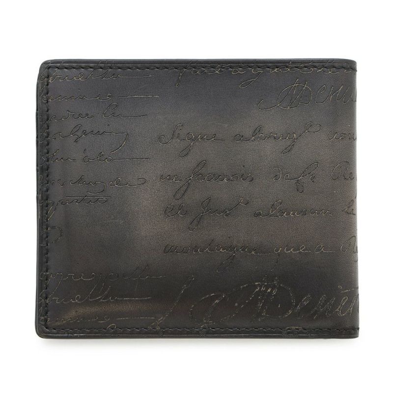 ベルルッティ 二つ折り財布 カリグラフィ レザー Berluti メンズ 黒