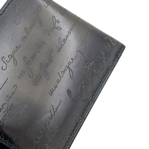 ベルルッティ 二つ折り財布 カリグラフィ レザー Berluti メンズ 黒
