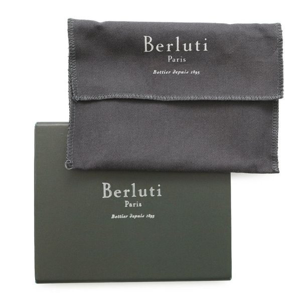 ベルルッティ 二つ折り財布 カリグラフィ レザー Berluti メンズ 黒