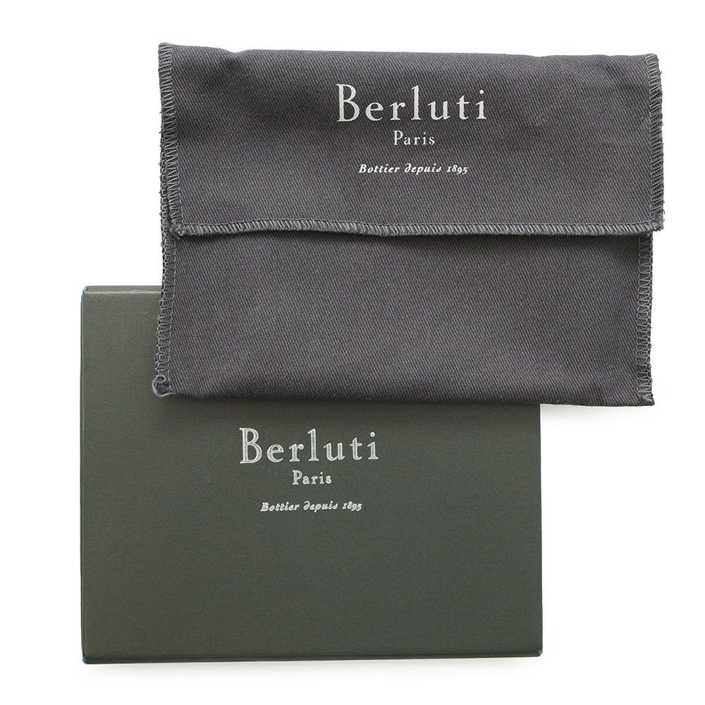 ベルルッティ 二つ折り財布 カリグラフィ レザー Berluti メンズ 黒