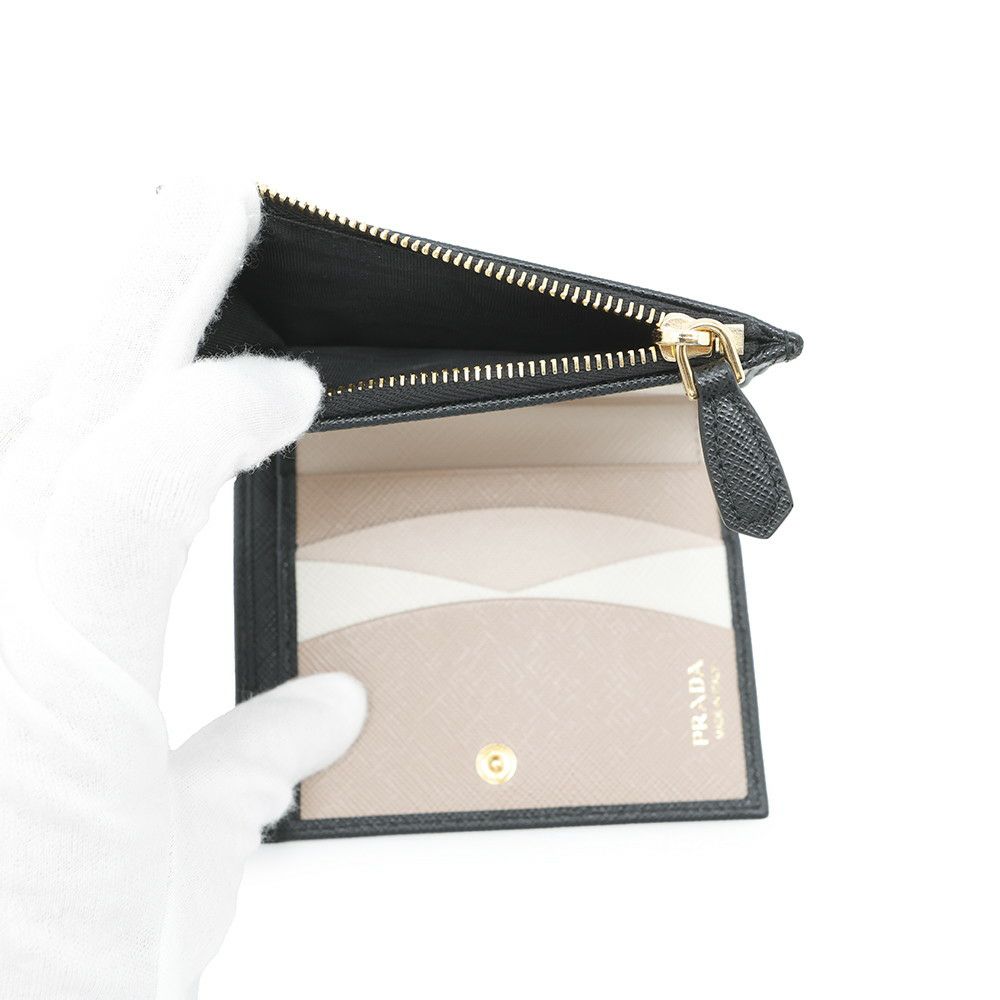 プラダ 二つ折り財布 サフィアーノマルチカラー 1ML050 PRADA 黒