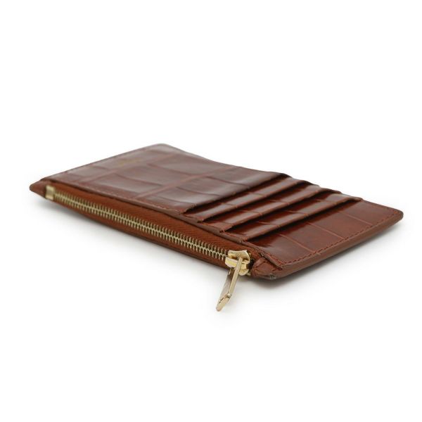 セリーヌ カードケース コンパクト ジップドカードホルダー クロコダイル 10B684 CELINE コインケース フラグメントケース