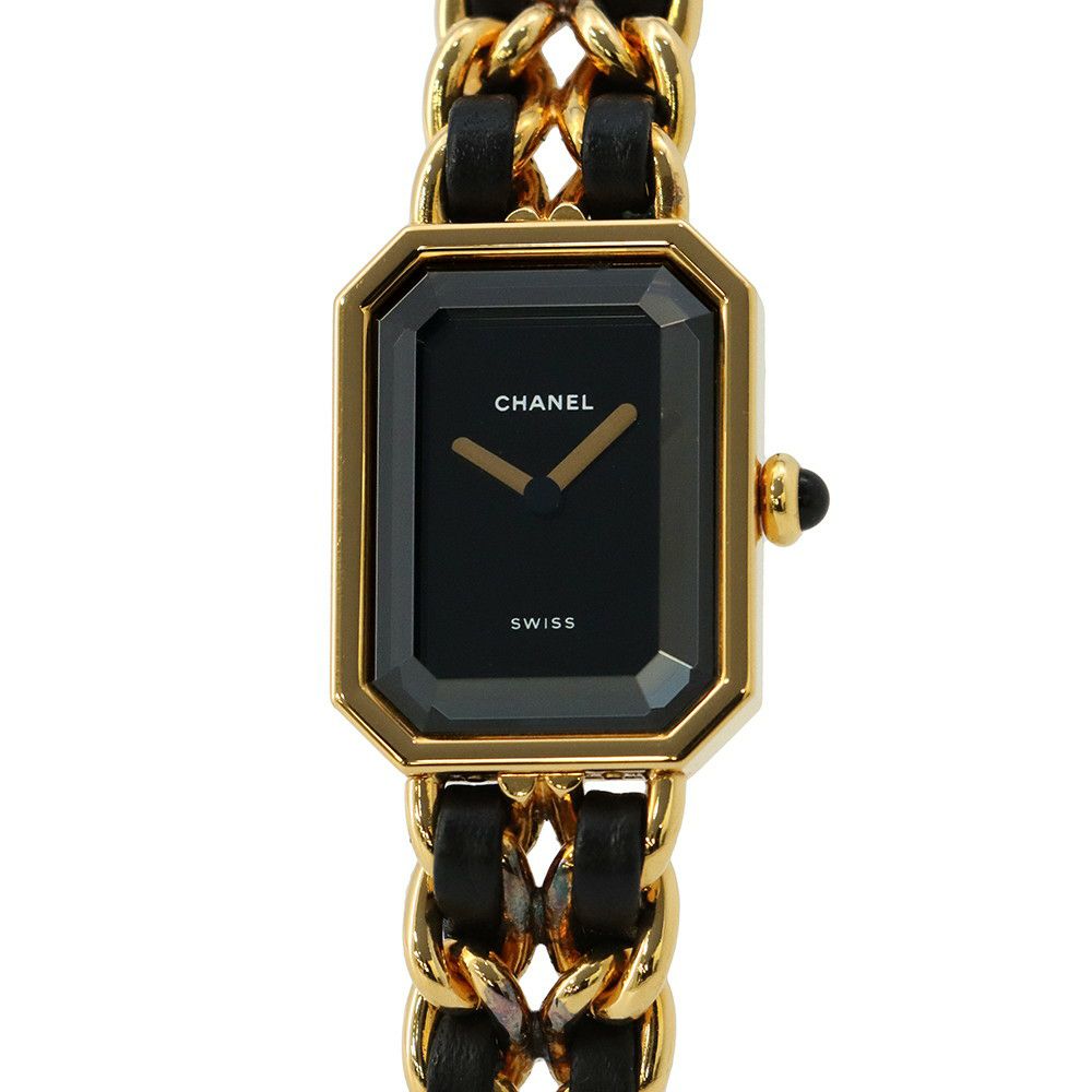 シャネル プルミエール M H0001 CHANEL 腕時計 黒文字盤 クォーツ