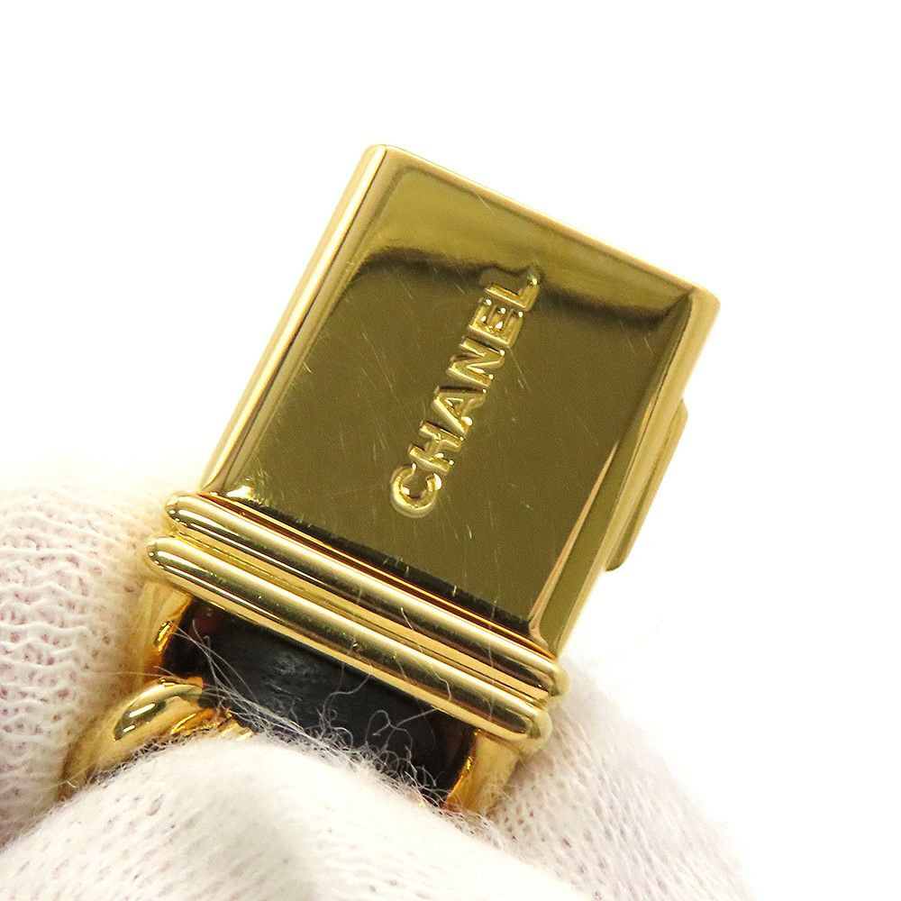 シャネル プルミエール M H0001 CHANEL 腕時計 黒文字盤 クォーツ