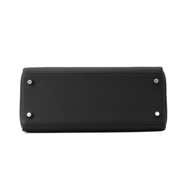 エルメス ハンドバッグ ケリー28 内縫い ブラック/シルバー金具 トゴ K刻印 2wayショルダー 黒