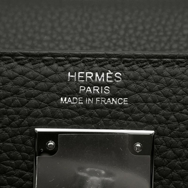 エルメス ハンドバッグ ケリー28 内縫い ブラック/シルバー金具 トゴ K刻印 2wayショルダー 黒