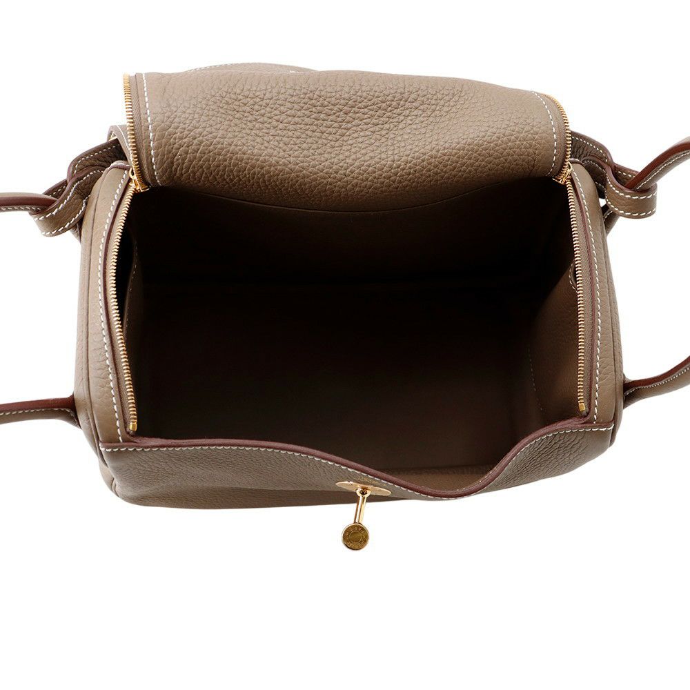 エルメス ハンドバッグ リンディ26  エトゥープ/ゴールド金具 トリヨンクレマンス W刻印 HERMES 2way ショルダーバッグ