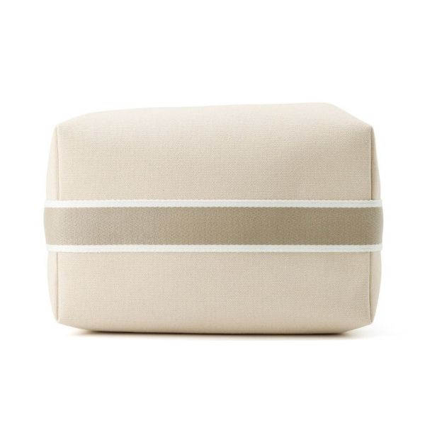 エルメス ポーチ ブリッド・ア・ブラックGM ベージュ/シルバー金具 キャンバス HERMES バッグ 小物入れ