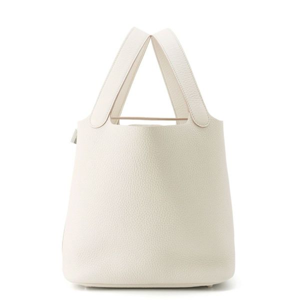 エルメス ハンドバッグ ピコタンロックMM べトン/シルバー金具 トリヨンクレマンス W刻印 HERMES トートバッグ