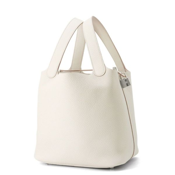 エルメス ハンドバッグ ピコタンロックMM べトン/シルバー金具 トリヨンクレマンス W刻印 HERMES トートバッグ