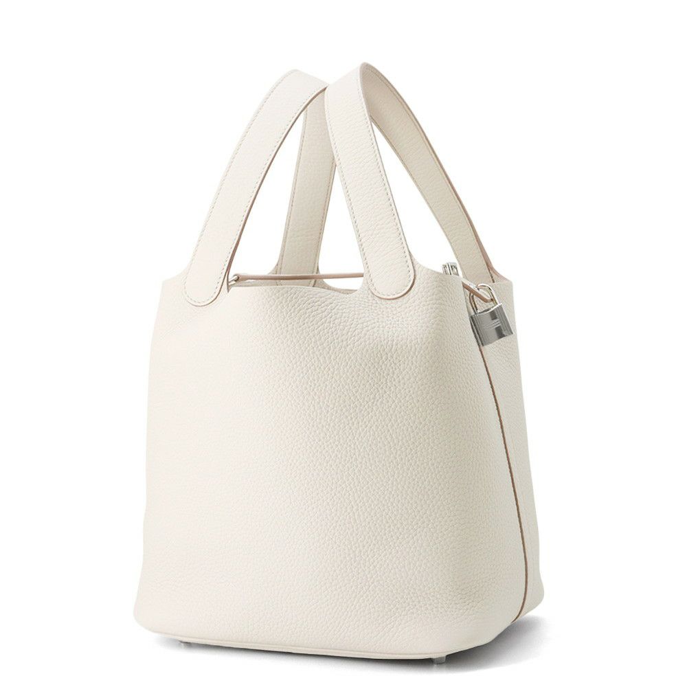 エルメス ハンドバッグ ピコタンロックMM べトン/シルバー金具 トリヨンクレマンス W刻印 HERMES トートバッグ