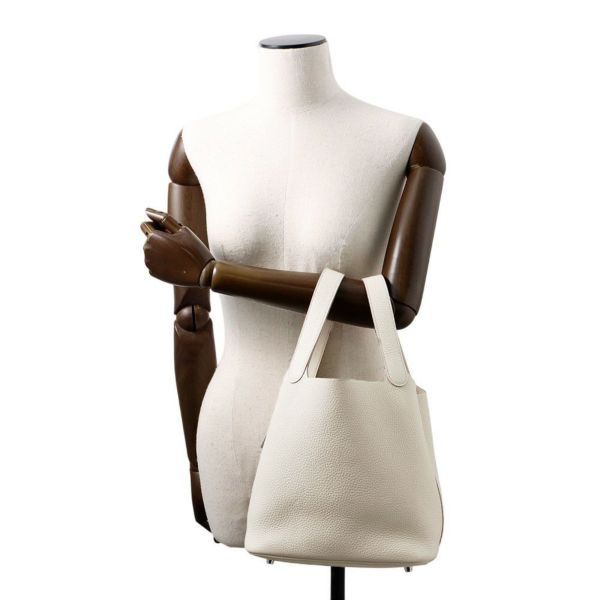 エルメス ハンドバッグ ピコタンロックMM べトン/シルバー金具 トリヨンクレマンス W刻印 HERMES トートバッグ
