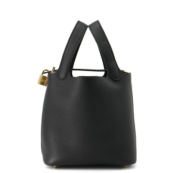 エルメス ハンドバッグ ピコタンロックPM ブラック/ゴールド金具 トリヨンクレマンス K刻印 HERMES トートバッグ 黒