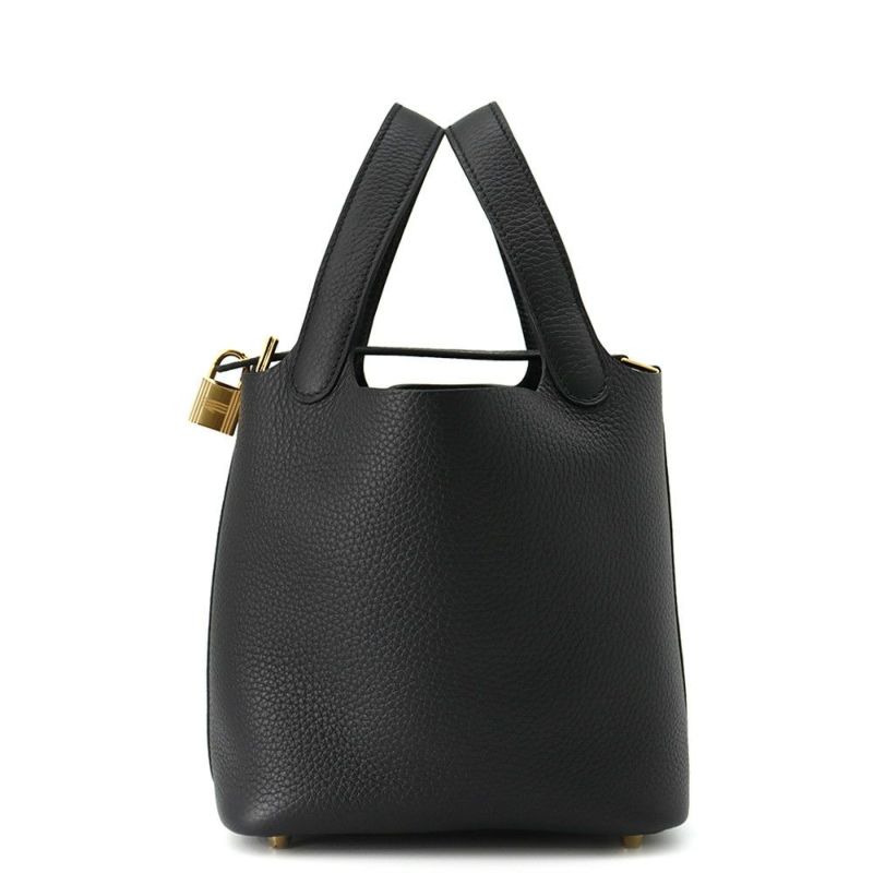 エルメス ハンドバッグ ピコタンロックPM ブラック/ゴールド金具 トリヨンクレマンス K刻印 HERMES トートバッグ 黒