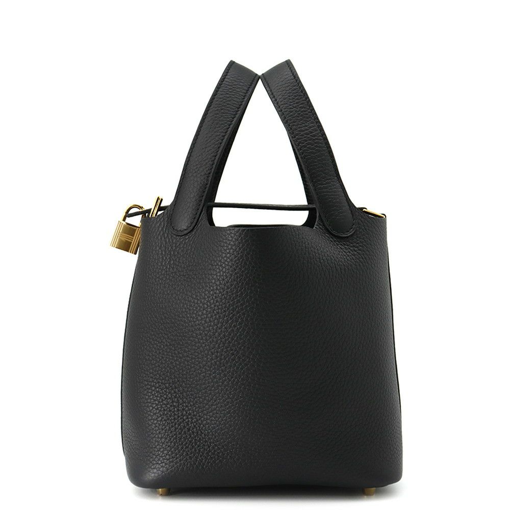 エルメス ハンドバッグ ピコタンロックPM ブラック/ゴールド金具 トリヨンクレマンス K刻印 HERMES トートバッグ 黒