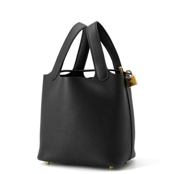 エルメス ハンドバッグ ピコタンロックPM ブラック/ゴールド金具 トリヨンクレマンス K刻印 HERMES トートバッグ 黒