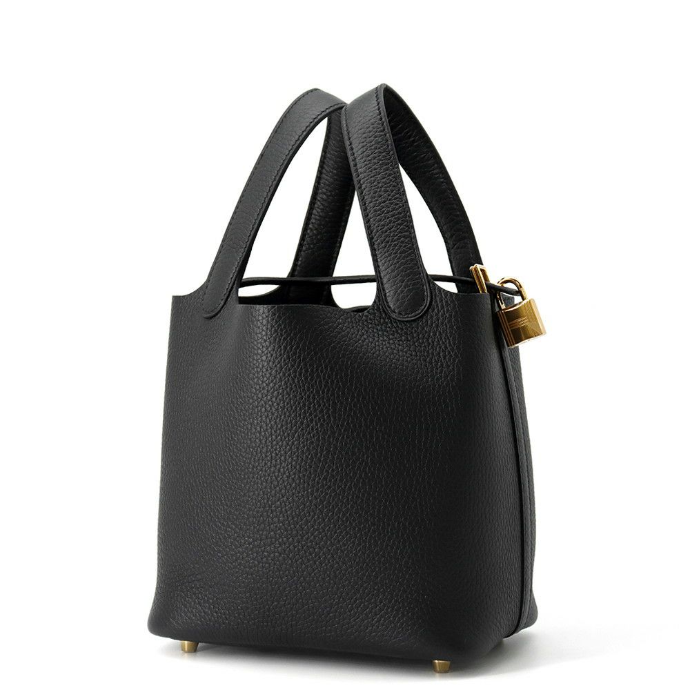 エルメス ハンドバッグ ピコタンロックPM ブラック/ゴールド金具 トリヨンクレマンス K刻印 HERMES トートバッグ 黒