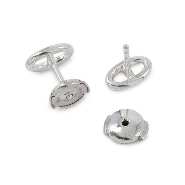 HERMES♡シルバーシェーヌダンクルスタッドピアス　美品 HERMES シルバーピアス ファランドール エルメス ファランドール