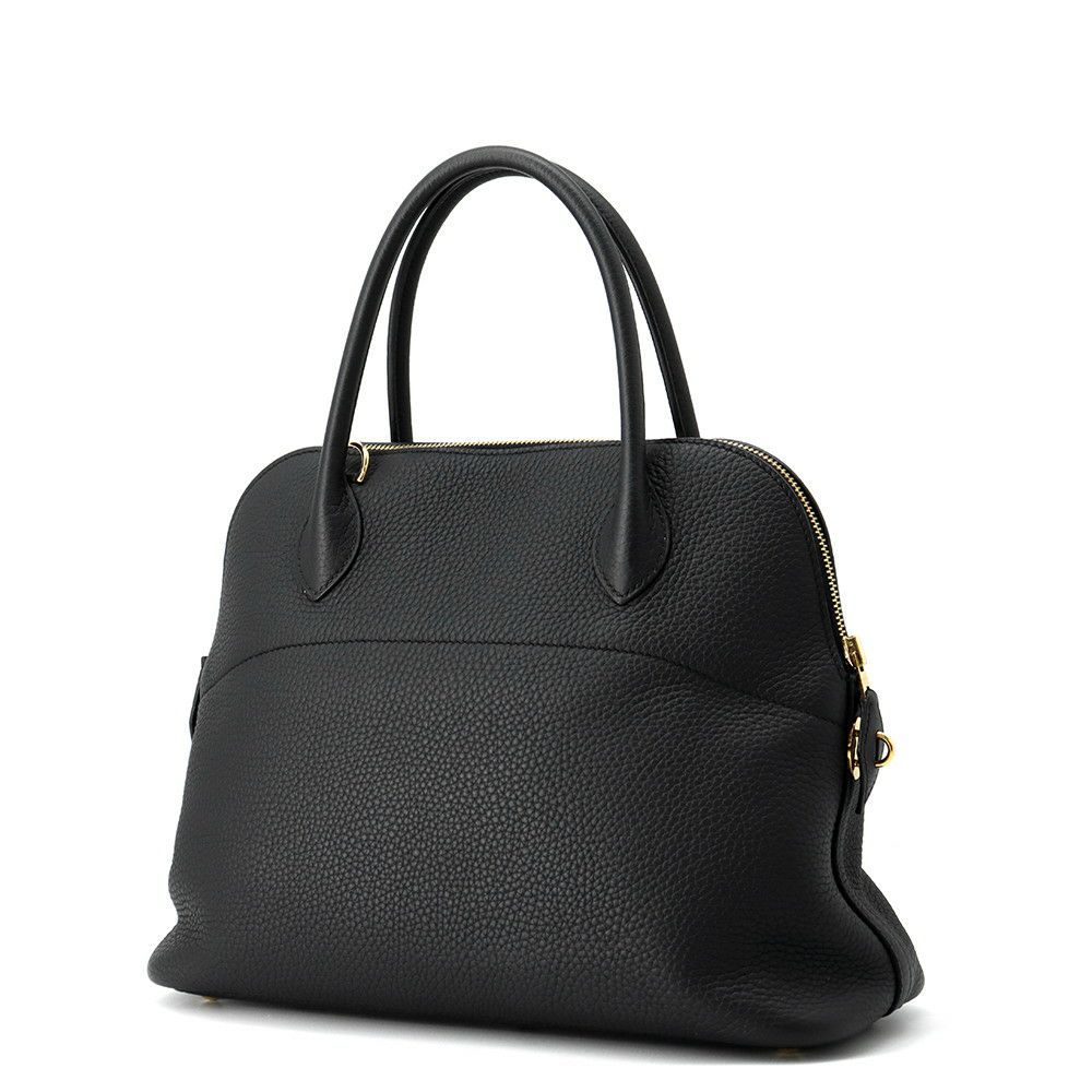 エルメス ハンドバッグ ボリード31 ブラック/ゴールド金具 トリヨンクレマンス D刻印 HERMES Bolide 2wayショルダー 黒