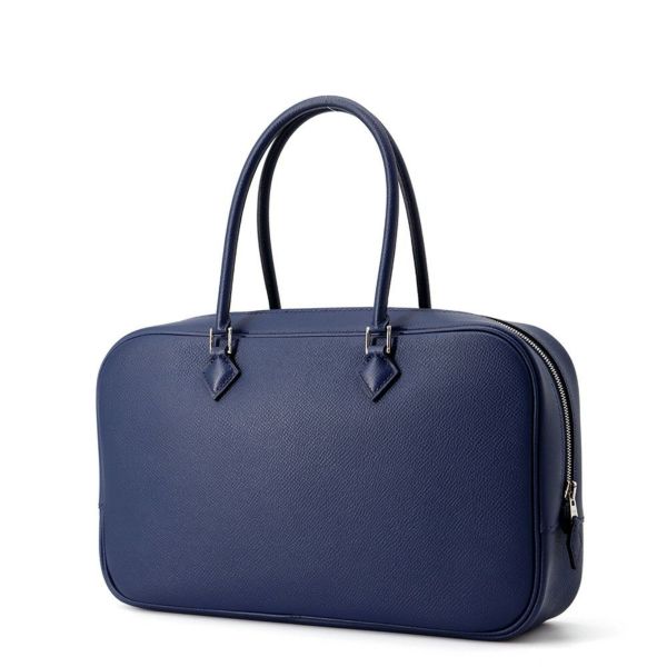 エルメス ハンドバッグ プリュム エラン28 ネイビー/シルバー金具 エプソン □N刻印