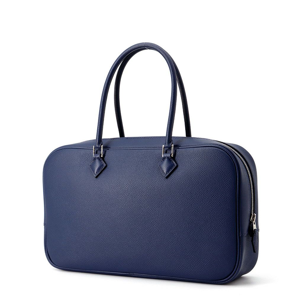 エルメス ハンドバッグ プリュム エラン28 ネイビー/シルバー金具 エプソン □N刻印