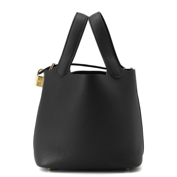 エルメス ハンドバッグ ピコタンロックPM ブラック/ゴールド金具 トリヨンクレマンス K刻印 黒