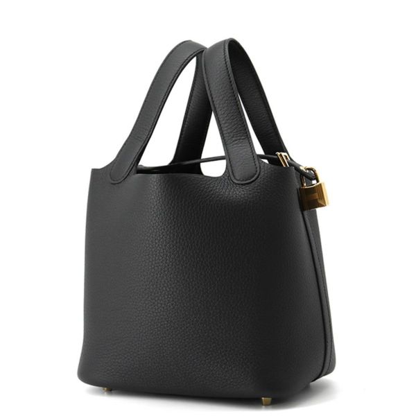 エルメス ハンドバッグ ピコタンロックPM ブラック/ゴールド金具 トリヨンクレマンス K刻印 黒