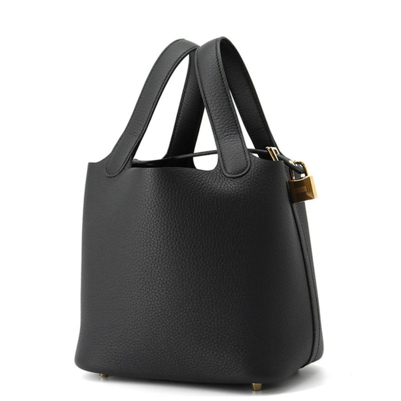 エルメス ハンドバッグ ピコタンロックPM ブラック/ゴールド金具 トリヨンクレマンス K刻印 黒