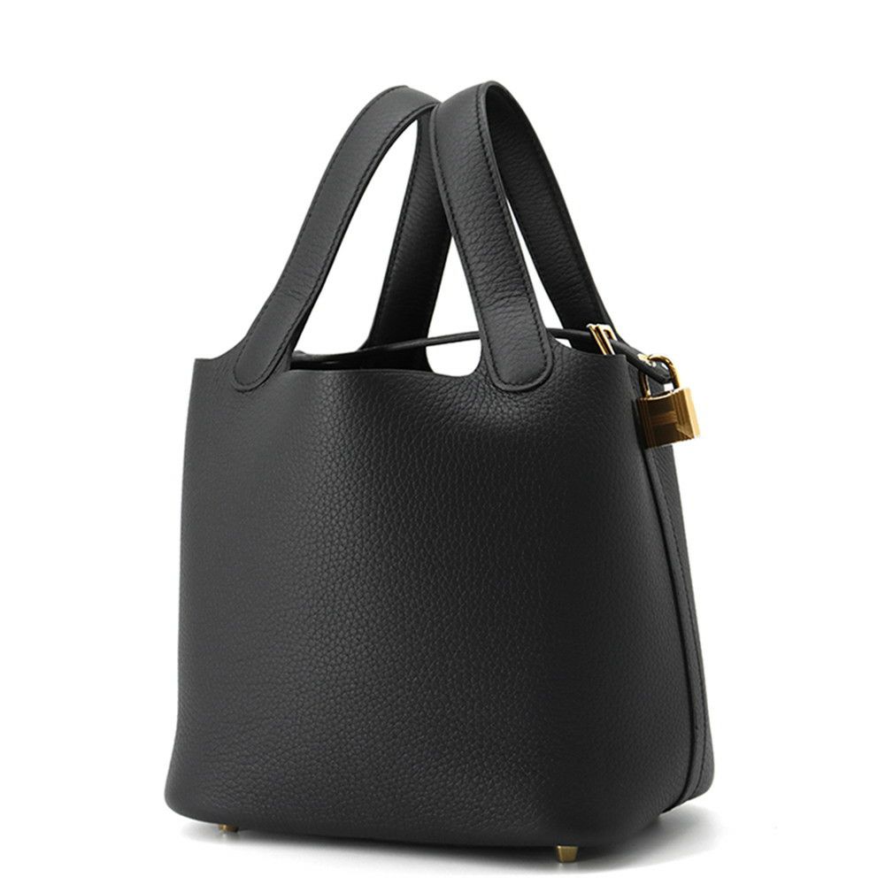 エルメス ハンドバッグ ピコタンロックPM ブラック/ゴールド金具 トリヨンクレマンス K刻印 黒