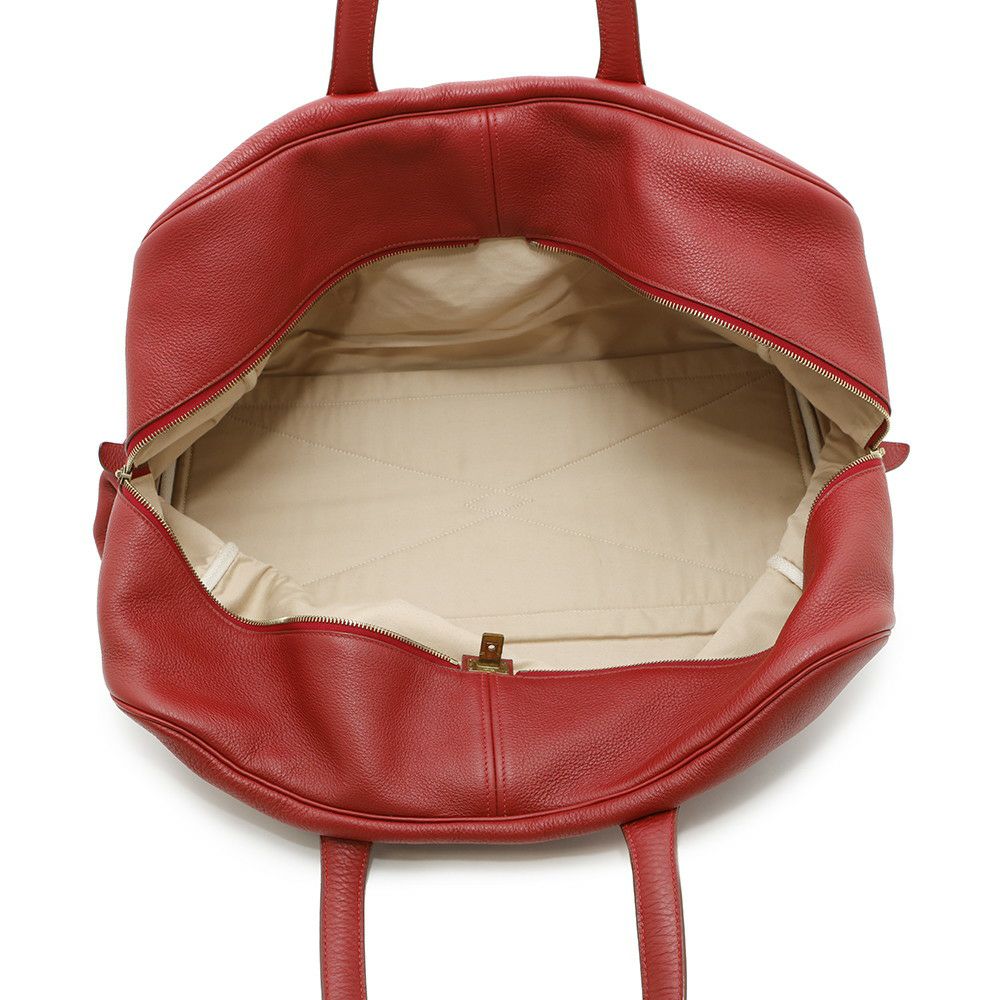 エルメス ボストンバッグ ヴィクトリア50 レッド/ゴールド金具 トリヨンクレマンス HERMES バッグ