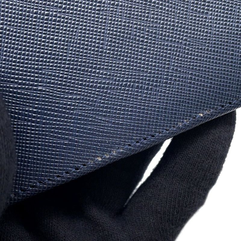 プラダ 長財布 サフィアーノトライアングルウォレット ロゴ 2M0836 PRADA 財布 メンズ ネイビー