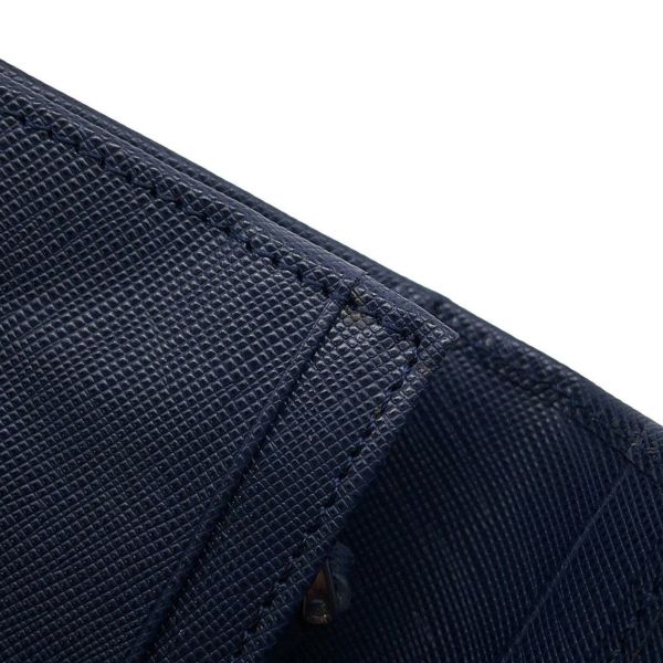プラダ 長財布 サフィアーノトライアングルウォレット ロゴ 2M0836 PRADA 財布 メンズ ネイビー