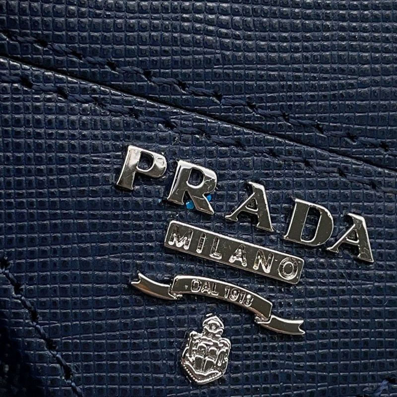 プラダ 長財布 サフィアーノトライアングルウォレット ロゴ 2M0836 PRADA 財布 メンズ ネイビー