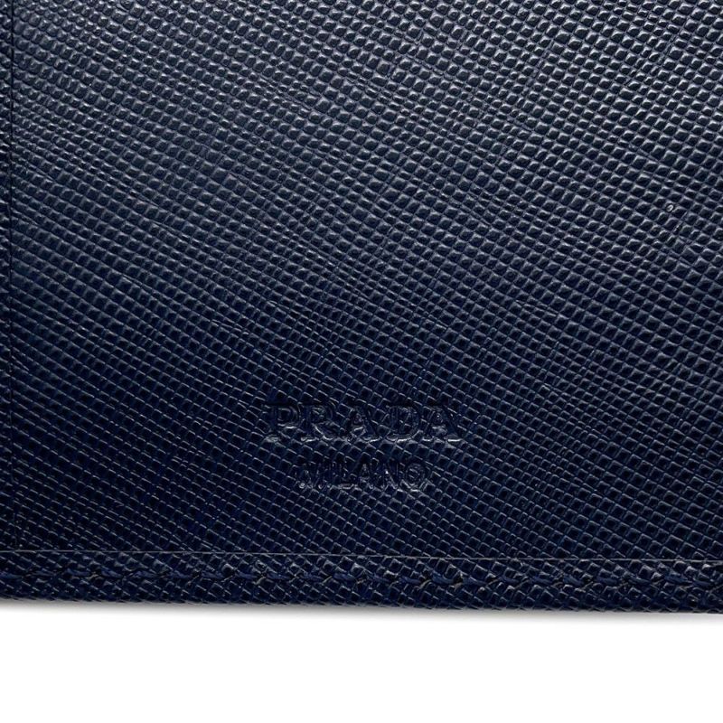 プラダ 長財布 サフィアーノトライアングルウォレット ロゴ 2M0836 PRADA 財布 メンズ ネイビー