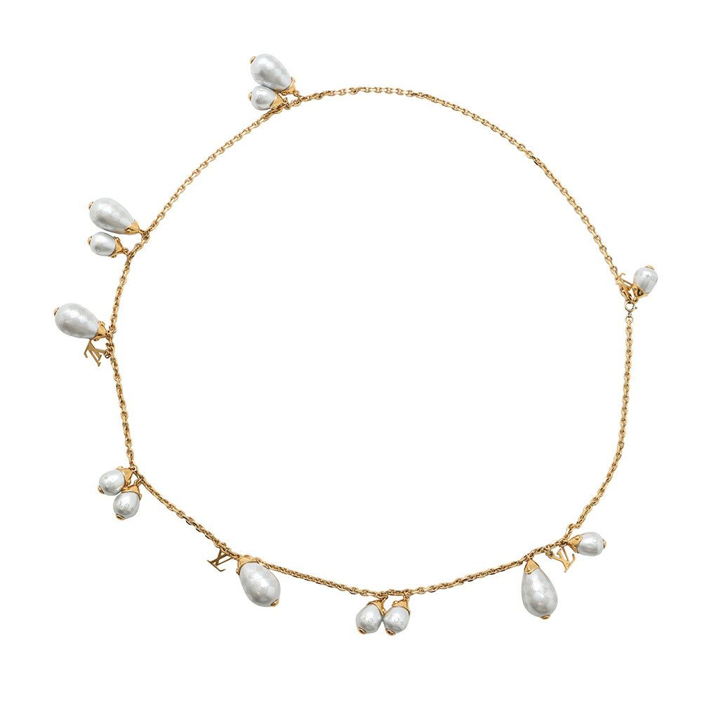 ルイヴィトン ネックレス ダミエ・パール パンダンティフ ロングネックレス LOUIS VUITTON アクセサリー