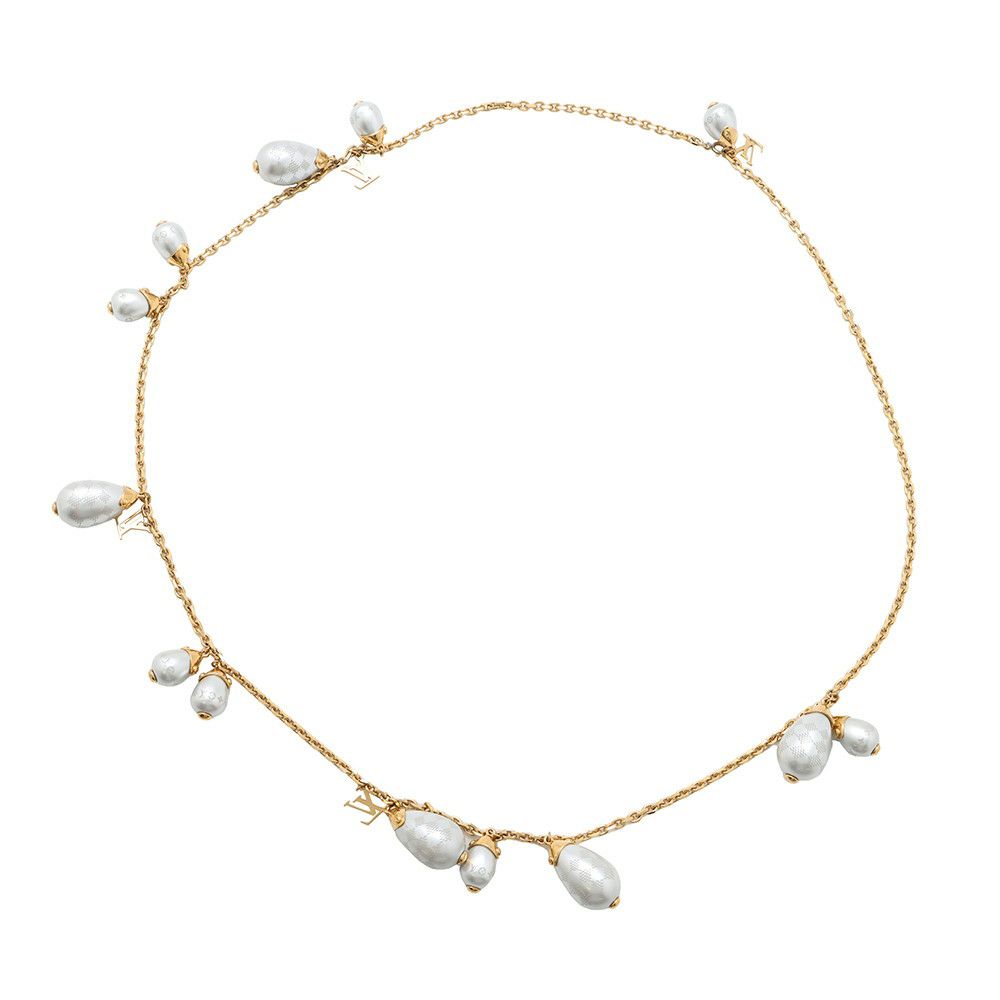 ルイヴィトン ネックレス ダミエ・パール パンダンティフ ロングネックレス LOUIS VUITTON アクセサリー