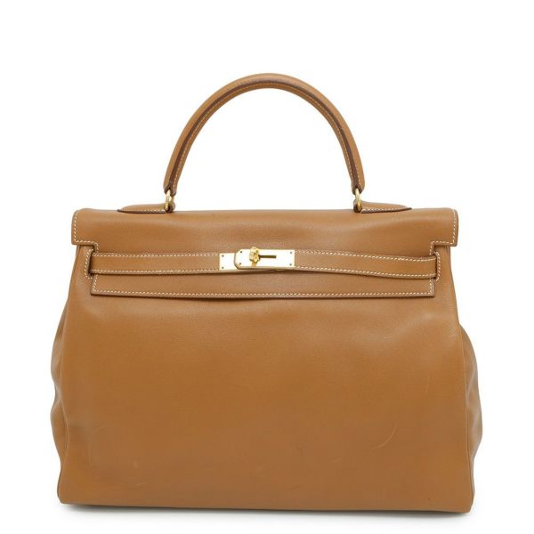 エルメス ハンドバッグ ケリー35 内縫い ゴールド/ゴールド金具 スイフト A刻印 2wayショルダー