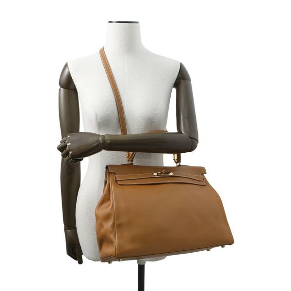 エルメス ハンドバッグ ケリー35 内縫い ゴールド/ゴールド金具 スイフト A刻印 2wayショルダー