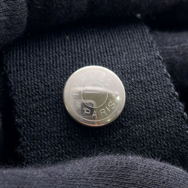 エルメス ハンドバッグ サクソー MM ベージュ/ブラック/シルバー金具 トワルアッシュ/キャンバス