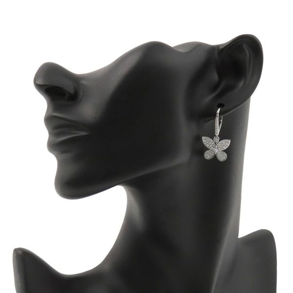 グラフ ピアス パヴェ バタフライ ミニ ダイヤモンド ドロップ イヤリング ダイヤ 計約1.43ct K18WGホワイトゴールド RGE1167