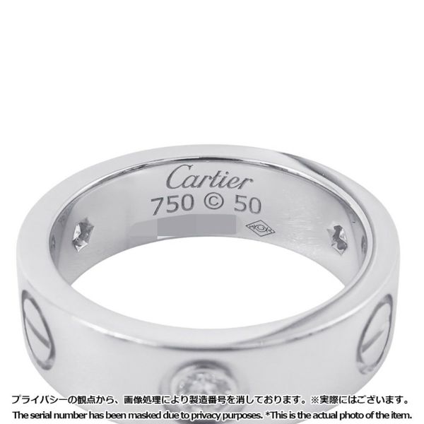 カルティエ リング LOVE リング クラシックモデル ダイヤモンド 3P 計0.22ct K18WG サイズ50 B4032500 指輪 ラブリング